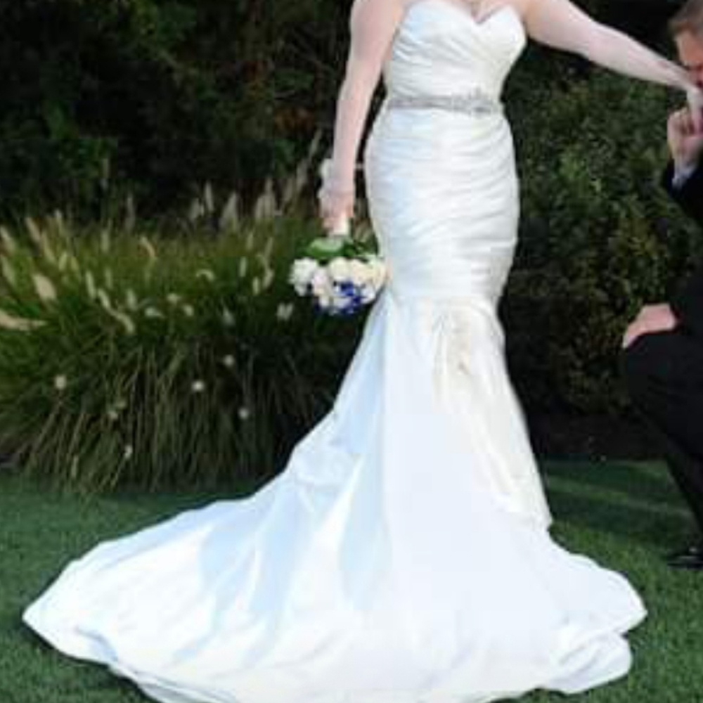 Maggie Sottero Couture dress w rhinestone belt